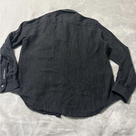 Adolfo Dominguez Button Down Black Linen Long Sleeve One Size The Reformation - Picture 7 of 9